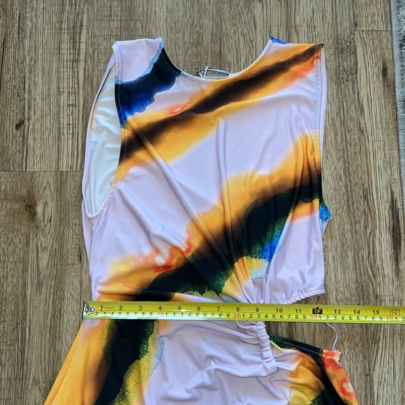 Zara Watercolor Print Cutout Dress (EUC) - Picture 8 of 10